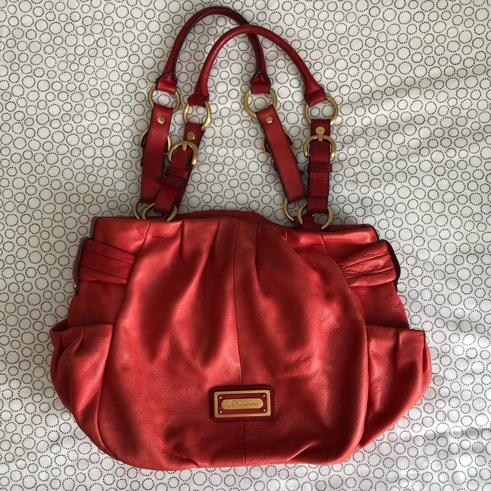 B. Makowsky Red Leather Satchel